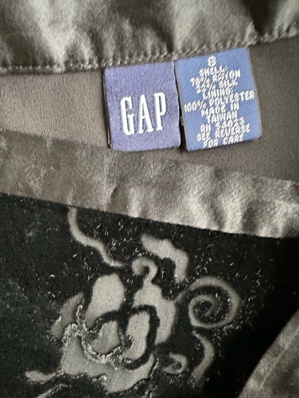 Gap Velvet Burnout Floral Maxi Wrap Skirt 90s Y2K BohoLuxe Whimsigoth Witchy ~ 8 - Picture 3 of 15